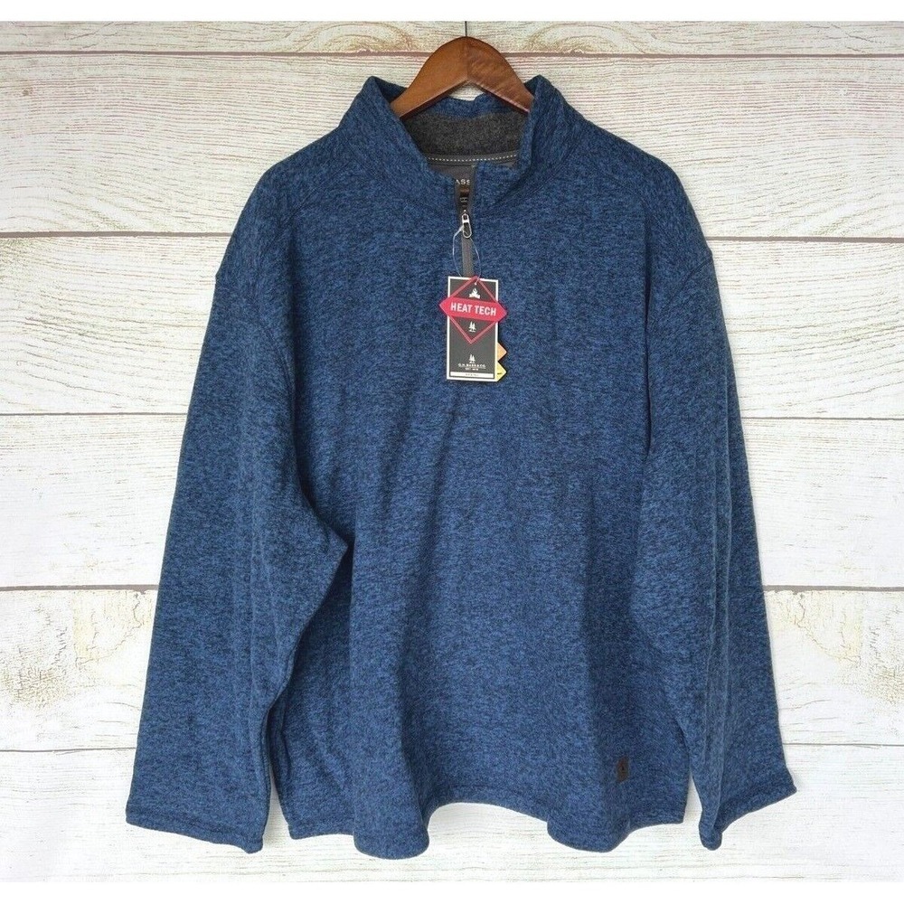 G.H. Bass Fleece Shirt Mens Size 2XL BL Arctic Terrain Fleece Zip Neck Shirt New
